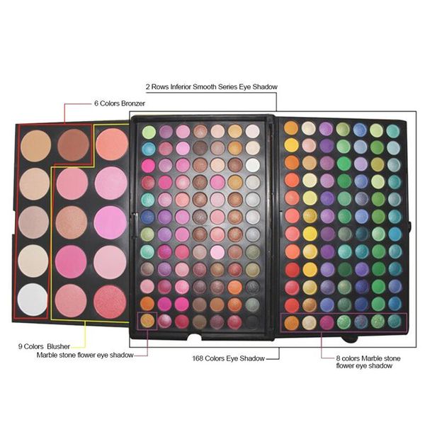 183 couleurs ombre à paupières disque de combinaison palette de maquillage multicolore maquillage de beauté professionnel fabricants populaires européens et américains