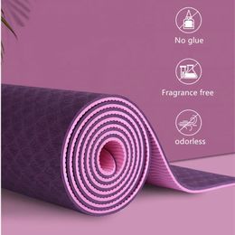1830 610 6mm TPE tapis de yoga bicolore tapis antidérapant adapté aux débutants environnement fitness gym 240113