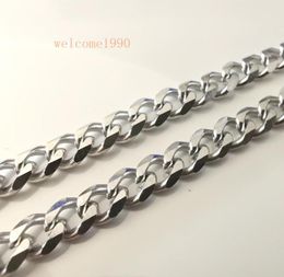 1832 pouces choisir la longueur entière 5 pièces argent 45MM de large en acier inoxydable chaîne à maillons collier pour femmes hommes cadeaux brillant smoo8920463