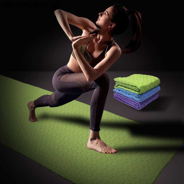 183 cm * 63 cm Yoga Mat Cubierta Toalla Antideslizante Microfibra Antideslizante Yoga Mat Tamaño Toallas Pilates Mantas Fitness 1 unids Q230826