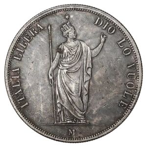 1848 Italie 5 lires argent plaqué pièces de monnaie