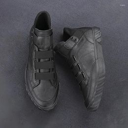 YITU – chaussures décontractées vulcanisées pour hommes, baskets avec bande en cuir, Style britannique, à la mode, mocassins à semelle souple, collection automne 185, 72621