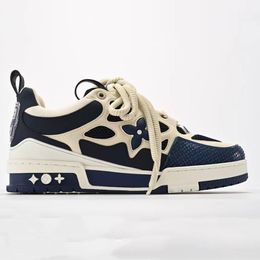 1854 Skate Trainer Designer pour hommes de haute qualité Sneakers en cuir imprimé à lacets élégant pour hommes et femmes chaussures de pain décontractées chaussures de luxe 2024 Dhgate pour chaussures pour hommes 05