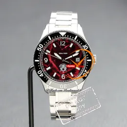 1858 Iced Sea Date 132291 Automatic Mens Watch Arear Case Black Ceramics Cabined Red Dial Bracelet en acier inoxydable Reloj Hombre Montre Homme Puretimewatch Ptmbl