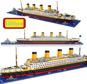 1860PCS Cruise Ship Boat DIY Building Diamond Titanic Lepining Blocks Model Brick Toys Gift For Children LOZ7504721