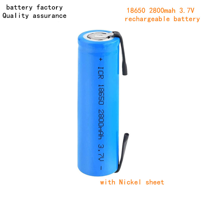 18650 2800mAh com bateria de folha de níquel 3.7V Bateria de lítio recarregável