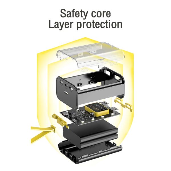 18650 Battery Charger Case Cool 5V 2A DIY Power Bank Board Fast Charging Case avec Night Light Charging Power Bank Bank