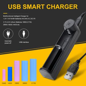 18650 chargeur de batterie Charge intelligente 1 emplacement pour 3.7V 26650 18350 32650 21700 26700 26500 Li-ion Charge de batterie Rechargeable C1