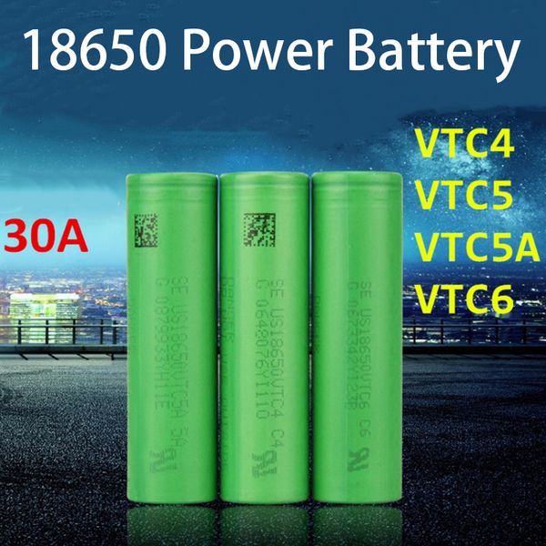 Batterie au lithium 18650 VTC4 VTC6 VTC5A VCT5 18650, 3.7V 30A