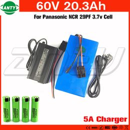 Batterie Lithium-ion pour vélo électrique, 18650 cellules, 60v, 20,3 ah, BMS 30a intégré, avec chargeur 5a, 60v, livraison gratuite