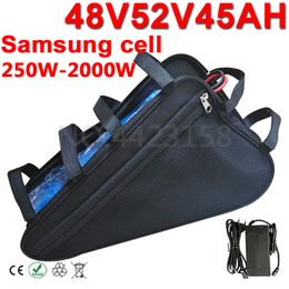 18650 batterie Ebike 48 V 52 V 20AH 25AH 30AH 40AH triangle vélo électrique batterie au lithium pour 1500 W 2000 W vélo électrique scooter