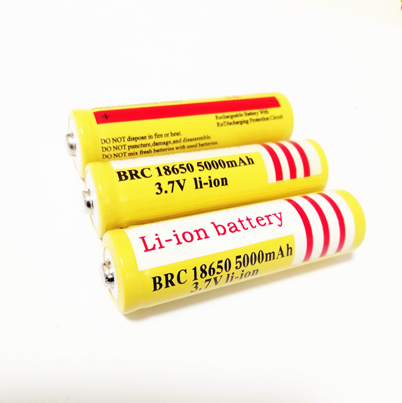 18650 li-ion battery 5000mAh Color Red battery flat lithium battery can be used in bright flashlight and so on.