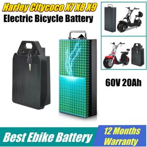 Batterie Li-ion 18650 60V 20Ah 25.6Ah 28Ah 72V 19.2Ah 21Ah 1800W BMS pour vélo électrique Harley Citycoco X7 X8 X9 Scooter avec chargeur