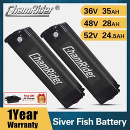 18650 Li-Ion Batterie Pack Siver Fish 48V Batterie 52V Ebike Batterie 36V 20AH 40A BMS 350W 500W 750W 1000W 1500W Vélo Électrique