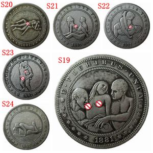 1881-CC Sexy Hobo Coins USA Morgan Dollar Hand gesneden ambachten Kopieer munten metalen ambachten speciale geschenken