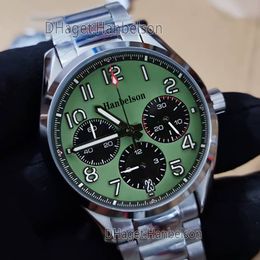 1884 montre homme tout acier Quartz chronographe mouvement vert montre-bracelet date noire Vintage lunette rotative horloge 6 couleurs