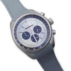 1884 Sportheren VK Quartz Chronograph Bekijk twee toon ijsblauwe wijzerplaat batterij stalen armband multifunctionele menes horloges 46 mm