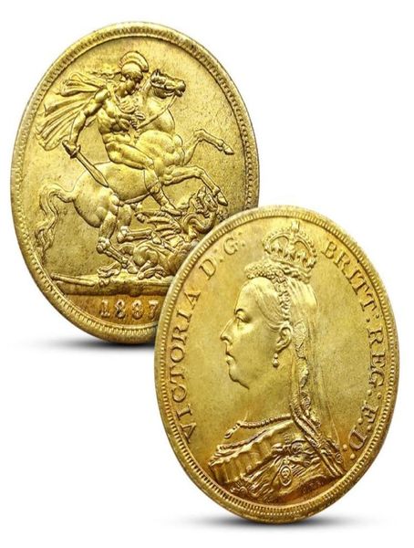 18871900 Victoria Sovereign Coins 14pcSset 38 mm Small Gold Souvenir Coin Cominable Commémorative Coin New Arrival2176776