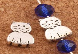 188 pcslot perles d'espacement en métal chat 11X85mm entretoises en argent Antique perle en vrac pour les résultats de fabrication de bijoux L5973833173
