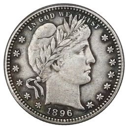 1896 P/O/S Barber Quarter Dollar Pièces plaquées argent Copie