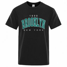 1898 Brooklyn New Your USA City Street T-shirts imprimés pour hommes O-cou surdimensionné à manches courtes Summer Cott Tshirt T-shirts respirants f7Tk #