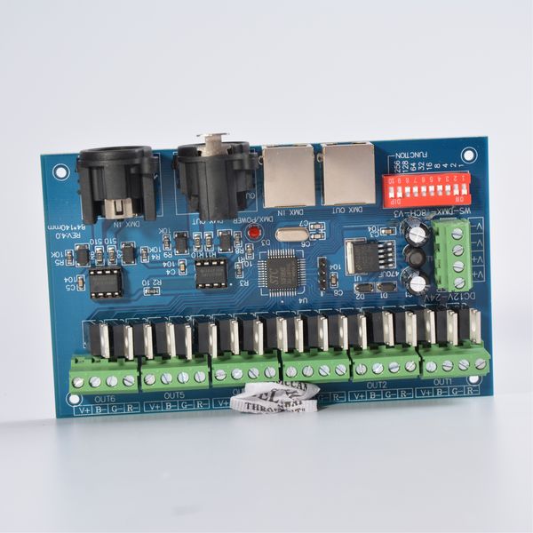 18CH canal 3A Ch DMX512 avec RJ45 facile DMX LED décodeur contrôleur variateur pour LED Modules de bande rvb DC 12-24V