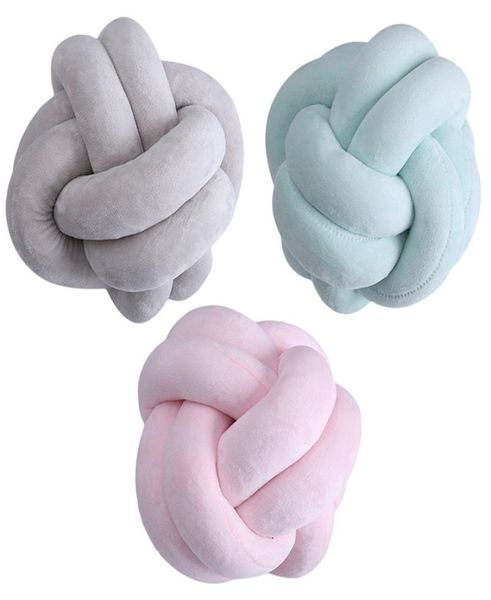 18 cm 22 cm Style nordique velours noeud boule oreiller bébé canapé coussin bébé jouets en peluche enfants adulte chambre décoration voiture coussins 20094987799