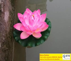 18 CM Artificielle Flottant Lotus Fleurs Jardin Aquarium Flottant Lotus Lotus Piscine Happytime Nénuphars Artificiels