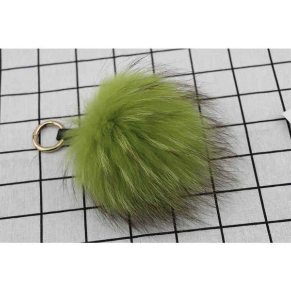 18 CM Big Fluffy Bugs Llaveros Con Pluma Real Fox Fur Ball Llavero Bolsa Charm Monster Pompom Yellow288j