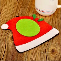 18cm Cartoon Chirstmas Drink Coaster Niet Geweven Koffiekopje Mok Dining Mat Isoliontea-Cup Kussen Home Decora Santa Clause XMast2i53099