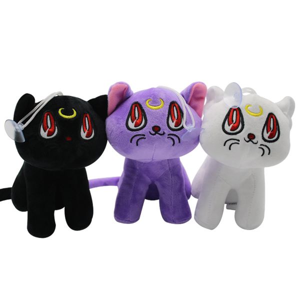 18 cm mignon surprise chat en peluche poupées anime entourant blanc noir violet chat jouets en peluche gratuit UPS/DHL