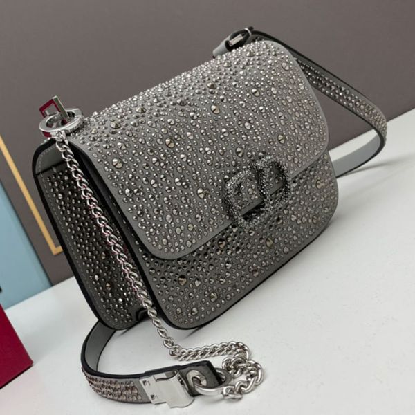 Sacs de créateurs de 18 cm Sags d'épalage Swarovski Sac à corps croisé diamant Bling bling mini portefeu