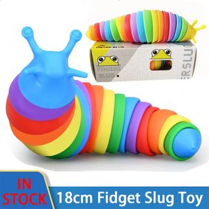 18 cm Fidget Slug Discompression Toy mignon Discompresseur Table de bureau Sensorielle pour les enfants et les adultes 240410