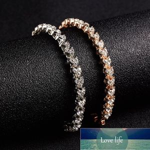 18 cm hartvorm zirkoon tennisketting armband rose gouden kleur kristal strass armband bochten knop sieraden cadeau fabriek prijs expert