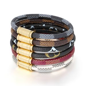 luxe designerarmband voor dames roestvrijstalen lederen armbanden designer koppels letter V lock polsbandje bloemenpatroon armband designer sieraden