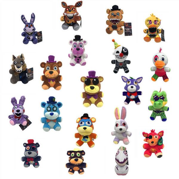 18 cm Minuit En Peluche Jouet Fnaf Patron Poupées De Bande Dessinée Coloré Ours En Peluche Renard Crocodile Canard Cadeaux De Noël Pour Enfants Décoration De La Maison