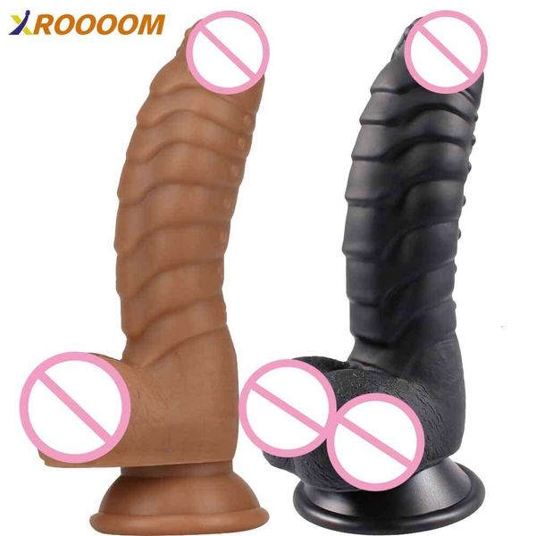 Dildo réaliste de 18 cm, gode en silicone réaliste avec un jouet sexy adulte flexible ultra-doux pour le point G vaginal, jeu anal