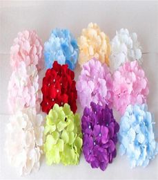 18cm71quot Hortensia artificiel Hortensia Decorative Silk Flower Head for Wedding Wall Archdiy Hair Flower Decoration Accessory Pro2374982