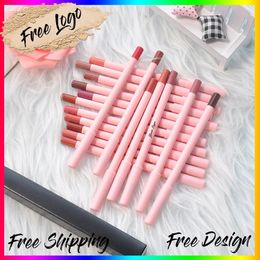 18 Coloros Pink Lip Pencil Label privado Multifuncional Pigmento impermeable Pigmento Lipgua Lip Lip Liner Vegan Logotipo personalizado