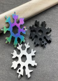 18in1 Flake Snowflake Multitool en acier inoxydable combinaison de cartes multitools compacte cadeau de bouteille portable pour mari Boyfri8074766