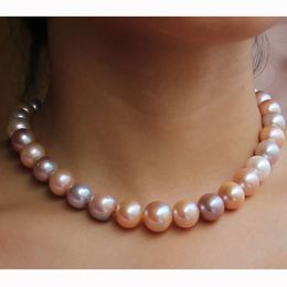 18 pouces AAA lustre 9-10mm véritable naturel tahitien rose violet collier de perles bijoux fins fabrication de bijoux 240301