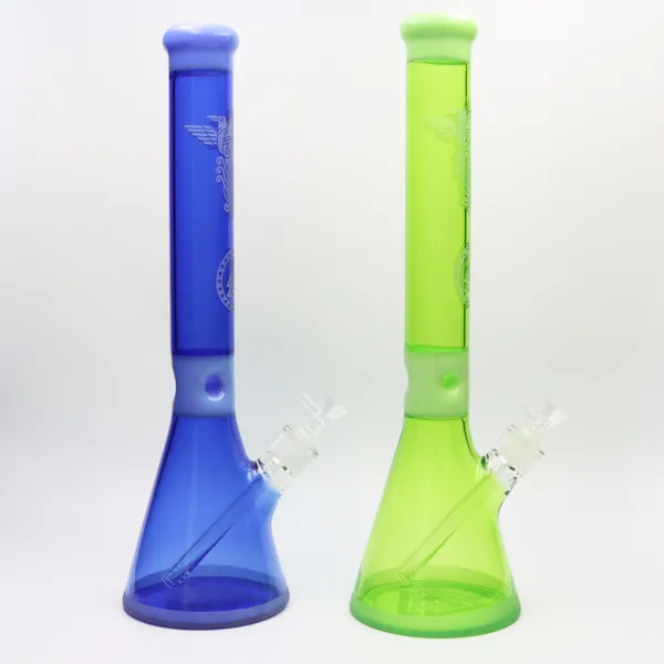 El vaso de precipitados de 18 pulgadas Bong el vidrio Bong la cachimba grande del tubo que fuma del tubo de agua con el logotipo con el cuenco gratis