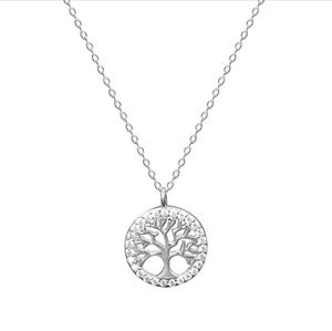 18 inch kristallen pave oma moeder verjaardag geschenken 925 sterling zilveren boom des levens platte kabel ketting ketting