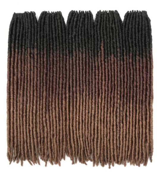 18 pulgadas Dreadlocks Crochet Trenzas Extensiones de cabello de ganchillo Faux Locs Pelo trenzado sintético recto Estilos suaves moda 2020 entero5995944