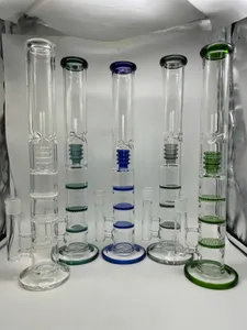 18 pouces verre Bong tabac narguilé 5 couleurs 3 couches pneu tuyau d'eau 14mm joint femelle avec bol