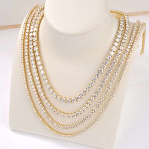 18inch Gold Ploated VVS Moissanite Tennis Diamond Jewelry kettingen S Sterling Sier Tennis Chain