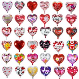 18 pouces en forme de coeur ballons je t'aime film en aluminium ballon saint valentin fête ballons mariage anniversaire décoration 9 modèles BT983