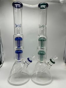 Bong en verre percolateur lourd Beacker de 18 pouces, 2 couleurs, joint de 14 mm avec tige descendante et bol