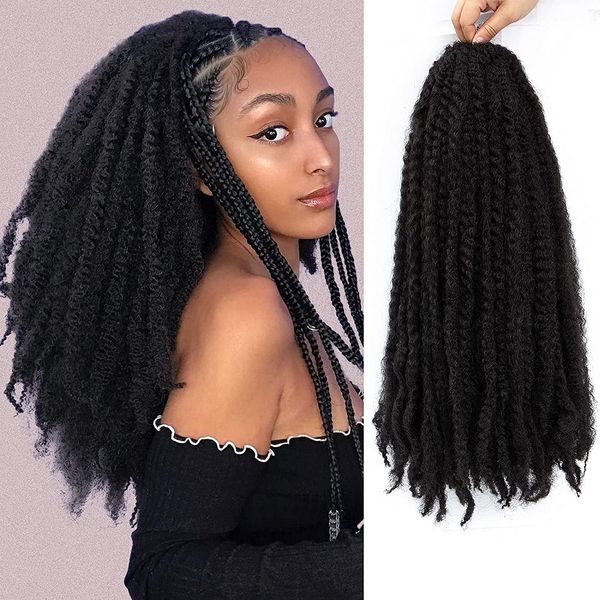 Extensiones de trenzado Afro Marley de 18 pulgadas, trenzas de croché, trenza Afro rizada de color jamaicano, pelo cubano de Marley