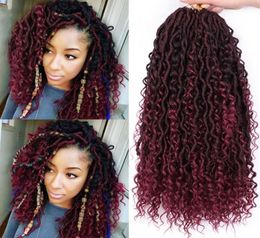 Extensiones de cabello suaves bohemias con trenza de ganchillo rizada Goddess Faux Locs de 18 pulgadas para mujeres afro Extensiones para mujeres negras fa6381114